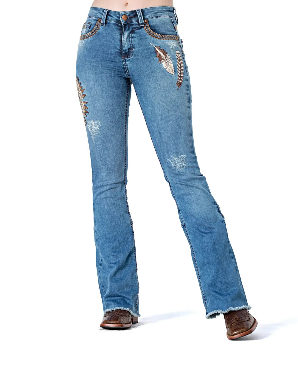 JEANS RAIO COM APACHE BORDADO